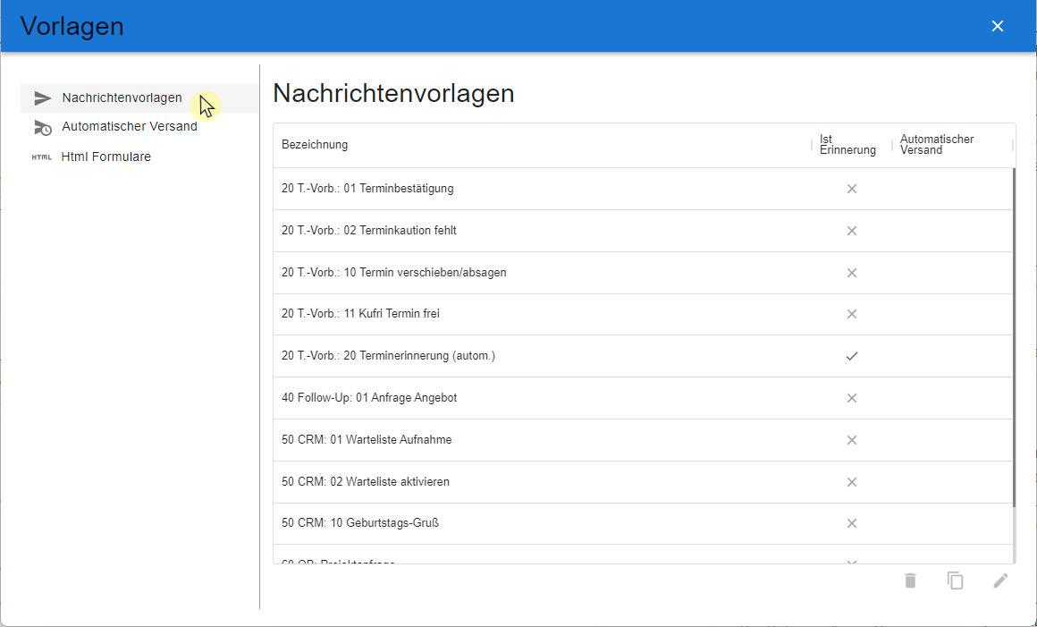 21 Nachrichten Vorlagen