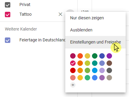 01 Google Kalender Freigabe