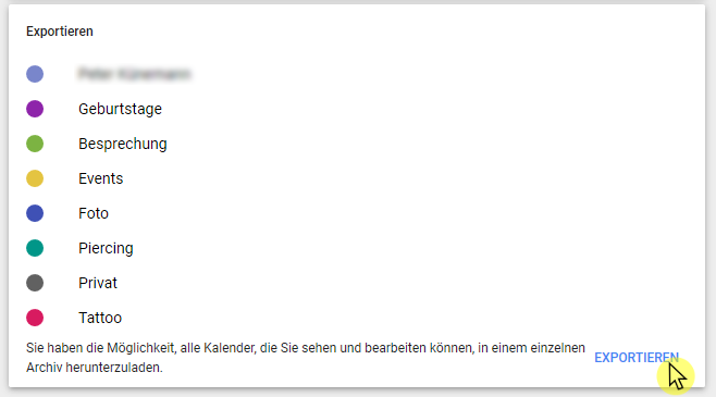 03 Google Kalender Exportieren