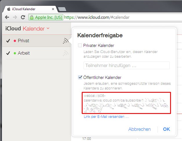 05 iCal Kalenderfreigabe