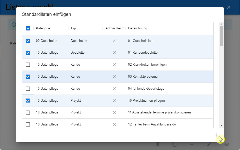 03 Standard Listen Kopieren