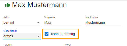 50 Kunde kann kurzfristig