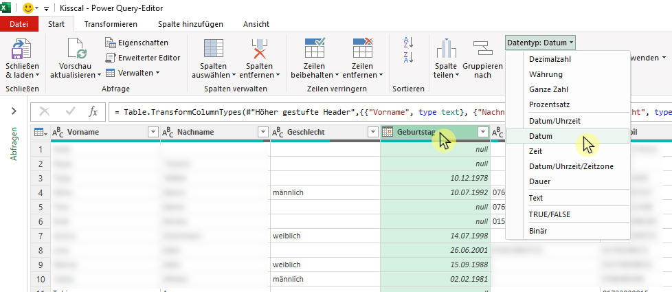 14 Excel Datentypen