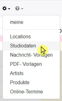 06 Menu Studiodaten