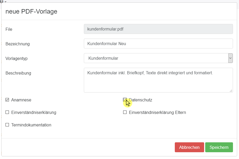 23 Beschreibung PDF Formular