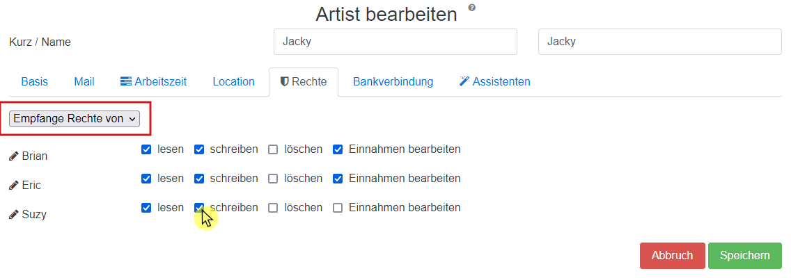 11 Artist Empfange Rechte