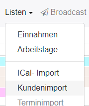 01 Menu Kundenimport