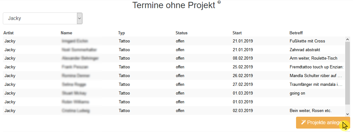 33 Termine o Projekte