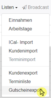 19 export Gutscheine