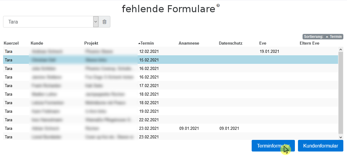 03 fehlende Dokumente Liste