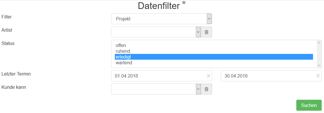 16 Datenfilter Zufriedenheitsbefragung