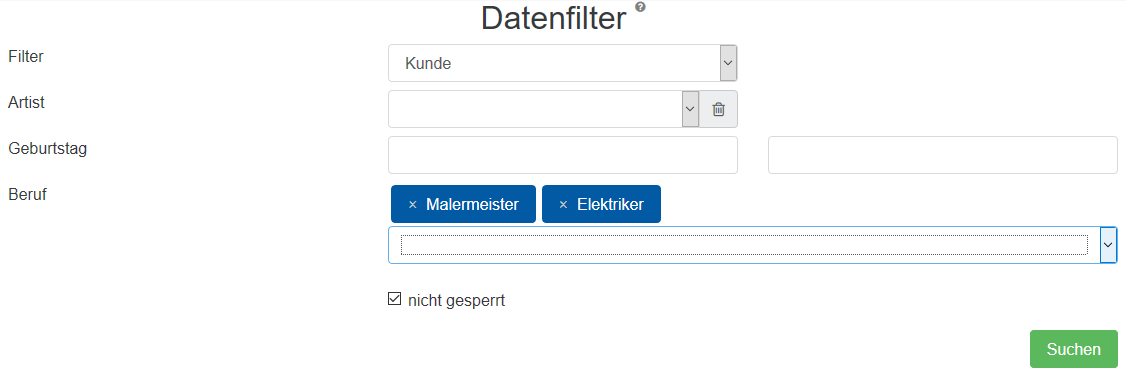 18 Datenfilter Maler gesucht